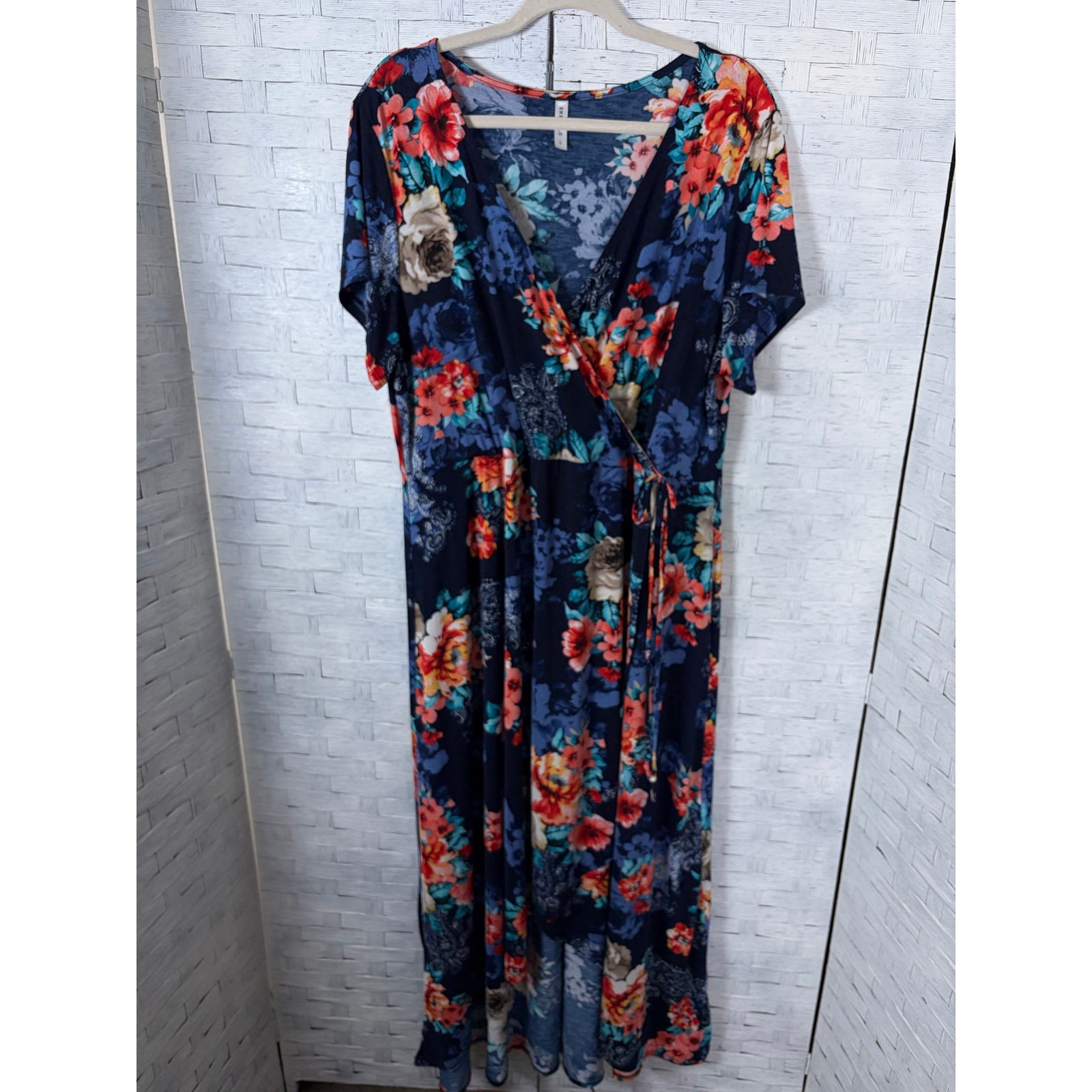 Emerald Womens Dress Maxi High Low Floral Wrap Style Feminine Bohemian Plus Size